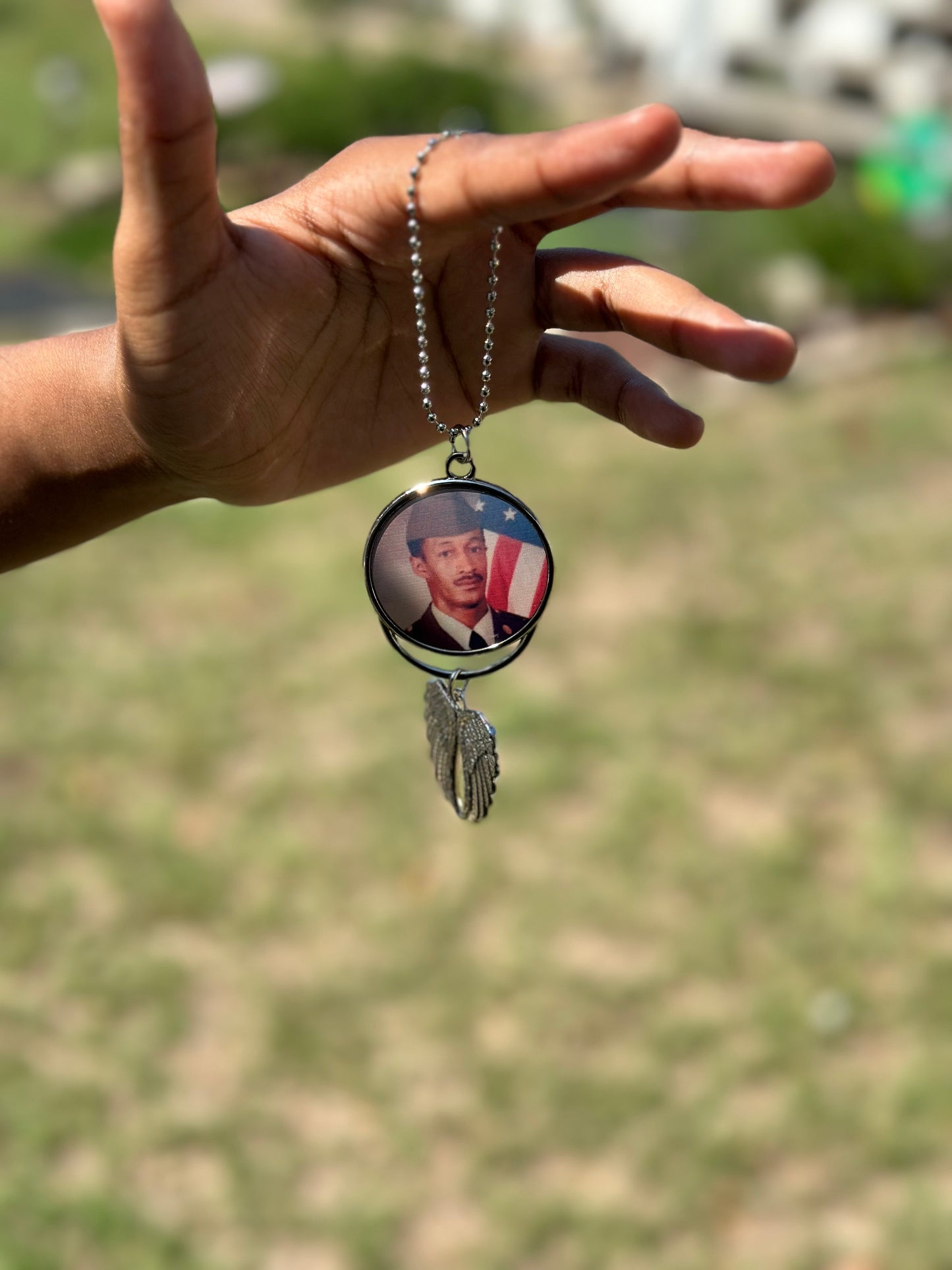 Memorial Car Charm w/wings