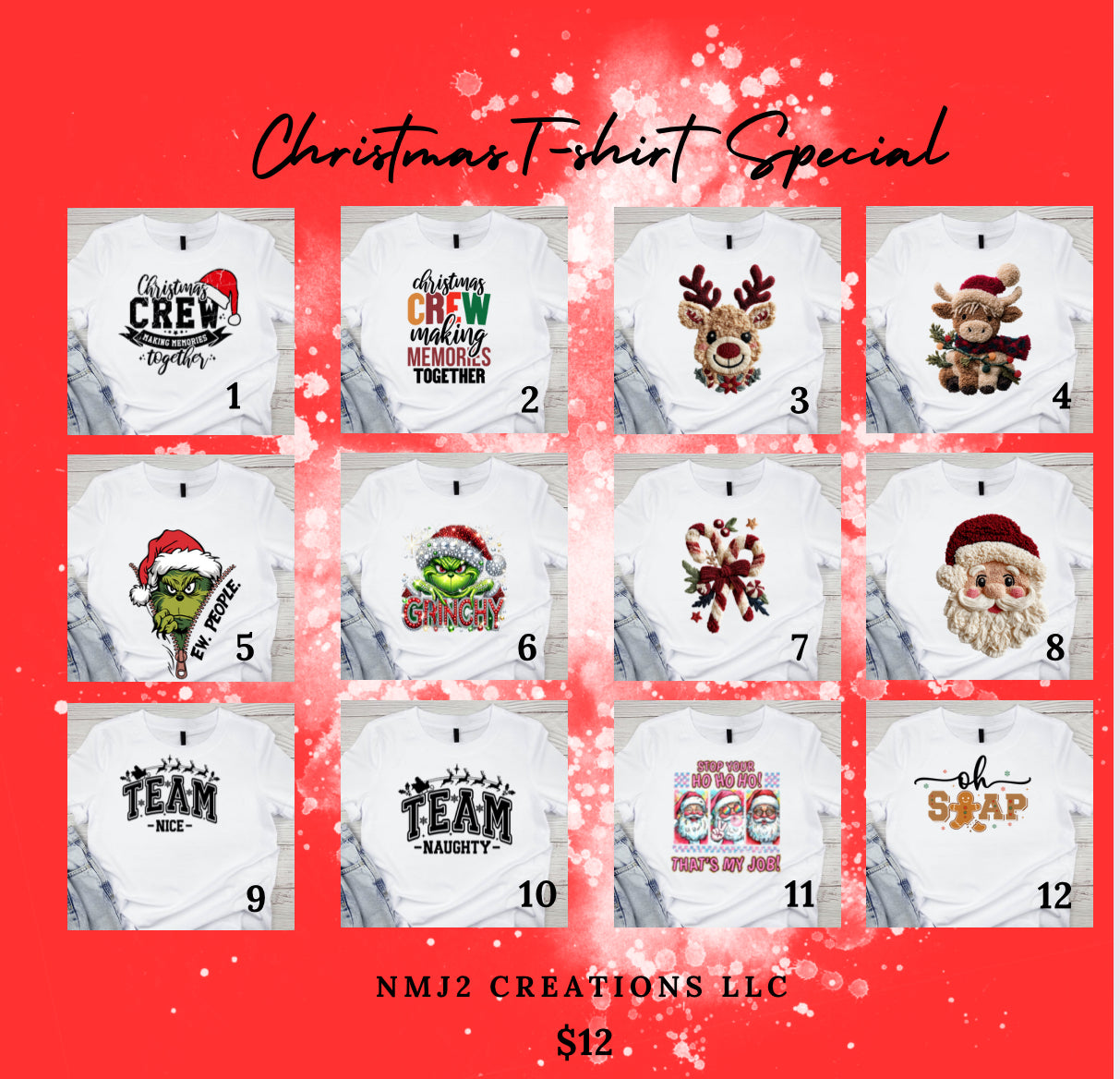 Christmas White tee Special