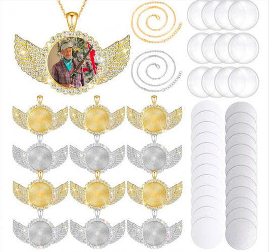 Custom Sublimation Angel necklace