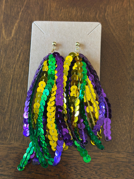 Mardi Gras Tassel Earrings