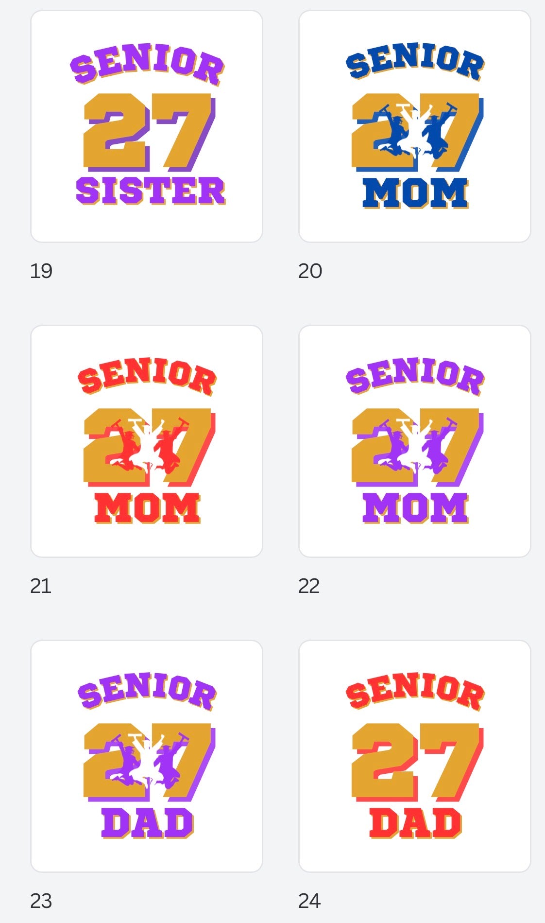 Senior Mom/Dad 2027