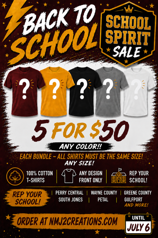 Spirit tee Bundle (front only Gildan tee)