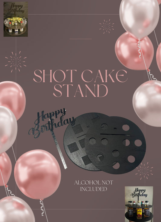 1-tier Round Shot Cake Cutout Display (Alcohol not included)