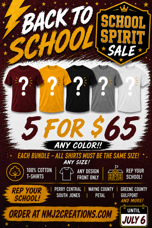 Spirit tee Bundle (front only Gildan tee)