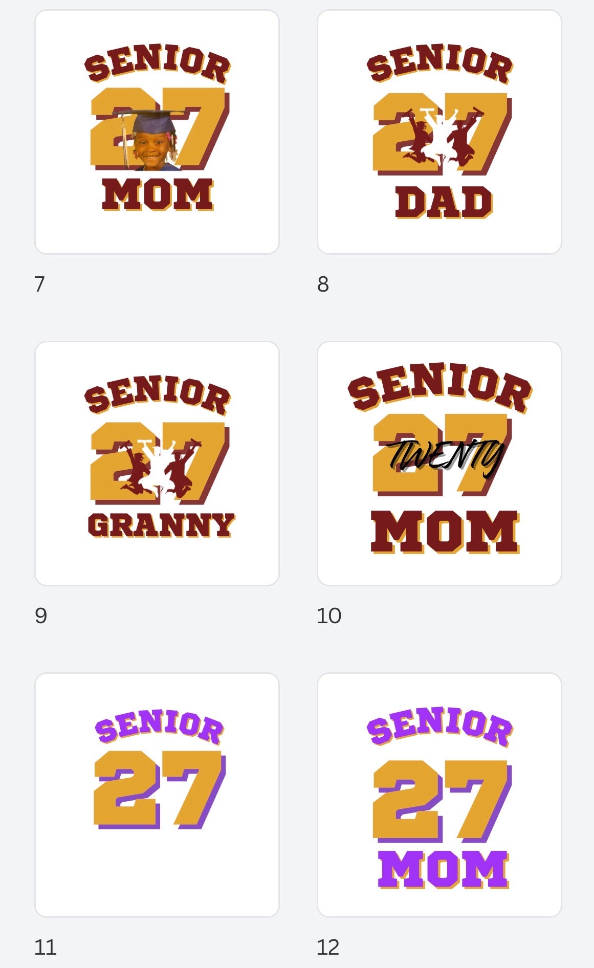 Senior Mom/Dad 2027